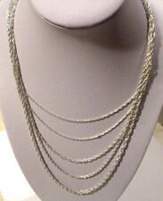 très joli Grand bijou collier sautoir multi-rangs couleur argent brillant 3240