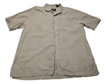 Chemise hawaïenne soie Caribbean Joe beige crème manches courtes taille XL #720