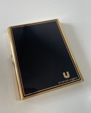Vintage étui à cigarette métal doré Et Noir Emanuel Ungaro Collection Couture