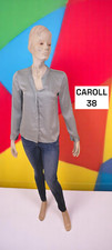 Caroll Taille 38 Superbe blouse manches longues gris vert femme haut top chemise