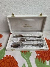 Ancien Coffret 3 Couverts Ou Enfant Métal Argenté Saint Medard Orfèvrerie