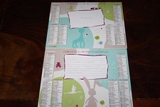 calendrier de naissance année