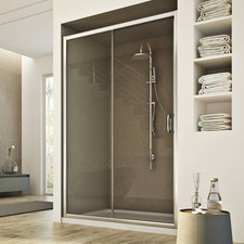 CABINE DE DOUCHE PAROI VERRE TRANSPARENT PORTE UNIQUE COULISSANTE 120 CM H185