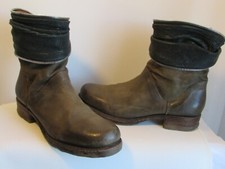 boots/bottines air step cuir kaki pointure 40