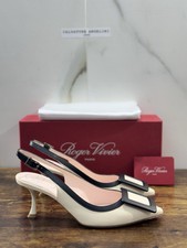 Roger Vivier Décolletés Slingback Viv' In The City En Cuir Noir Luxe 37,5