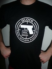   T SHIRT noir pistolet GLOCK  taille XL tee AIRSOFT PAINTBALL TIR 17 19 26 34