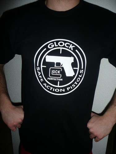 Shirt noir pistolet glock - t,