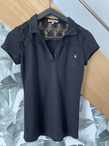 Polo noir ajouré