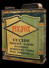 Ancienne Poudre Insecticide Boîte Tôle Publicité Italien Fly-Tox - Gibbs