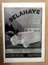Publicité de 1931 - DELAHAYE