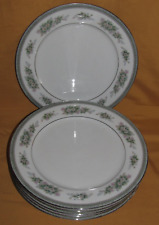 Série de 6 assiettes plates porcelaine Japon Noritake modèle Bristol D 26,5 cm
