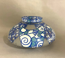 Mazoyer, vase verre émaillé