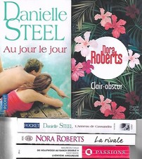 Lot x 5 Livres de poche NORA ROBERTS, DANIELLE STEEL, PASSIONS-AMOUR/HARLEQUIN