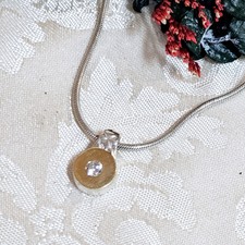 Collier Folli Follie En Argent 925 Et Pendentif Argent Or 18k Zircon