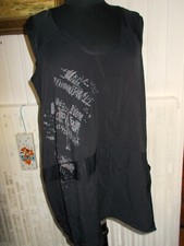 Robe courte tunique longue polyamide noir stretch LAUREN VIDAL 44/46 Imprimé