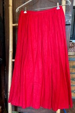 Superbe Jupe longue 100%lin Agnès B T.36 -Long Red skirt 100% Linen Size XS