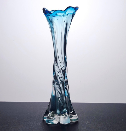 Blue hand blown - blue, art