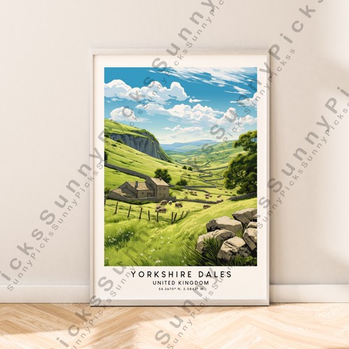 Yorkshire dales illustration - yorkshire,