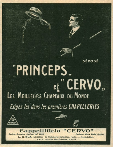 Publicité ancienne chapeaux