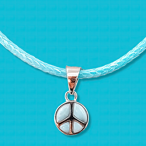 Larimar peace sign - sign, 925