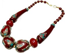 Collier tribal gros perles