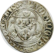 O7414 Rare Louis XI petit blanc à la couronne Saint-Lô -> Faire ofre