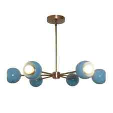 Lustre En Laiton Sputnik À Six Lumières Avec Abat-Jour En Forme D'Œil