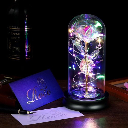 Rainbow rose glass crystal - glass,