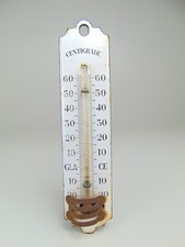 thermomètre émaillé ancien avec tube centigrade