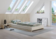 Lit surbaissé sans métal 100x200 Futon sommier à lattes sans métal, épicéa