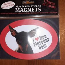 MAGNET CHIEN J'AIME MON PINSCHER NAIN  NEUF