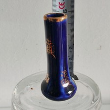 miniature mini vase  PORCELAINE LIMOGES   bleu de four cobalt- or