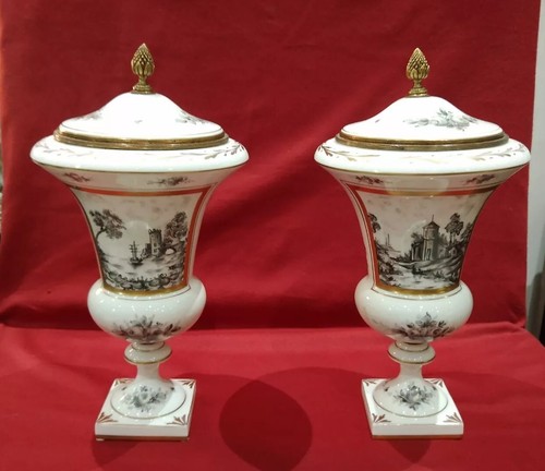 Paire vases pots couverts - paire,