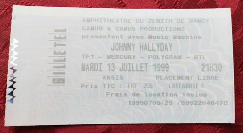Ticket billet concert johnny - ticket,