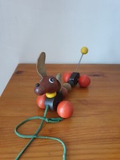 Jouet ancien teckel articulé