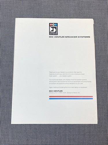 Bic venturi speaker systems - bic,