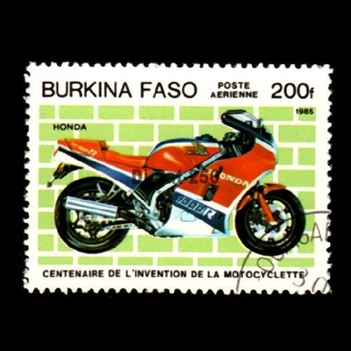 Timbre poste collection - moto,