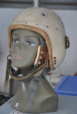 Casque Pilote Helicoptere GUENEAU 313 avec Serre Tete Anti choc Année 50/60