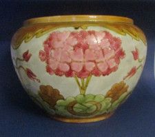 grand Cache Pot Barbotine Onnaing TBE 30cm diametre art nouveau plant pot French