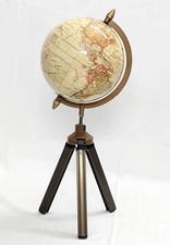 Globe du monde vintage 8" sur pied trépied cadeau éducatif décoratif pour sal...