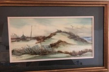 Dune scene signed watercolor
