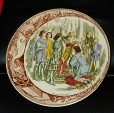 ASSIETTE PARLANTE FAIENCE CERAMIQUE U&C SARREGUEMINES SERIE JEANNE D'ARC N° 7