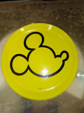 Rare Grand Plateau Disney Mickey En Verre Ø 39Cm