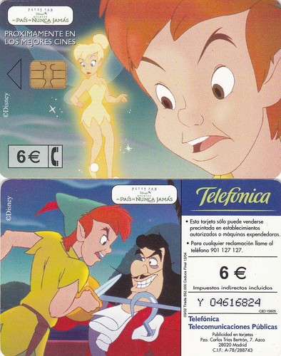 Telecarte peter pan - peter, collection