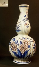 AA N2 1920 beau vase ancien poterie 33cm 1kg faïence fine ROUEN fleur chic déco