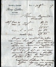 NEVERS (58) USINE de LAINE Peignée & Cardée "ROSSY & GUIBLIN" Lettre en 1887
