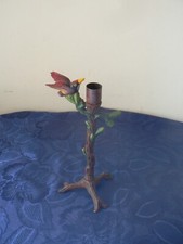 BOUGEOIR EN FONTE POLYCHROME DECOR D'OISEAU 1 BOUGIE LUMIERE DECORATION MODERNE