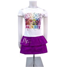 Rainbow High Poupées Violettes Robe En Coton Pour Fête Fille 4-9 Ans Tutu