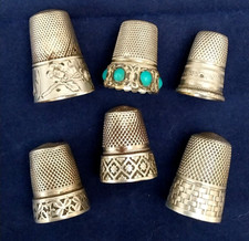 Ancien Dé à Coudre Lot de 6