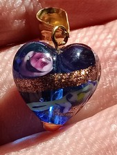 Pendentif  coeur en verre de Murano OR 750 Millième 18K